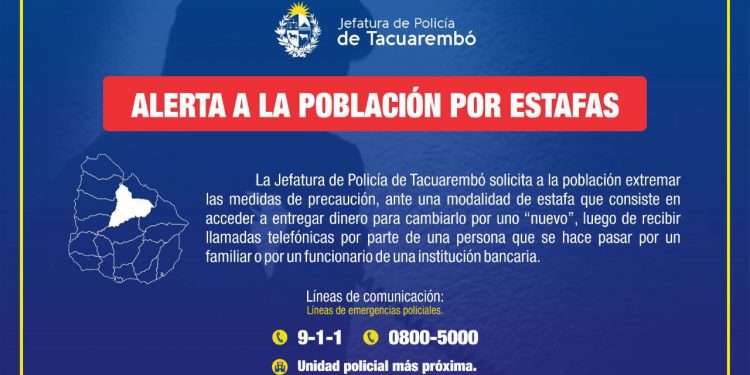 Policía de Artigas detiene a tres personas que realizaron estafas en Tacuarembó y en otros departamentos