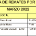 CARTELERA DE REMATES POR PANTALLA