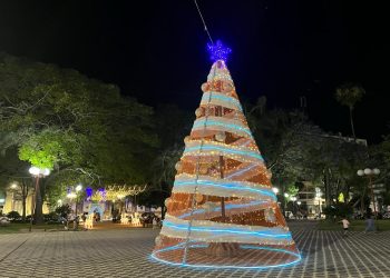 Decoración navideña para la plaza 19 de Abril